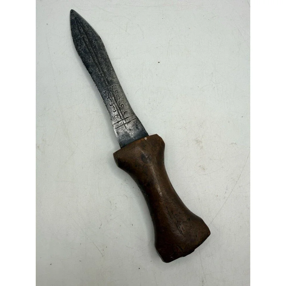 Antique 19th Century Hourglass Sudanese Upper Arm Belt Dagger Knife w/ Design